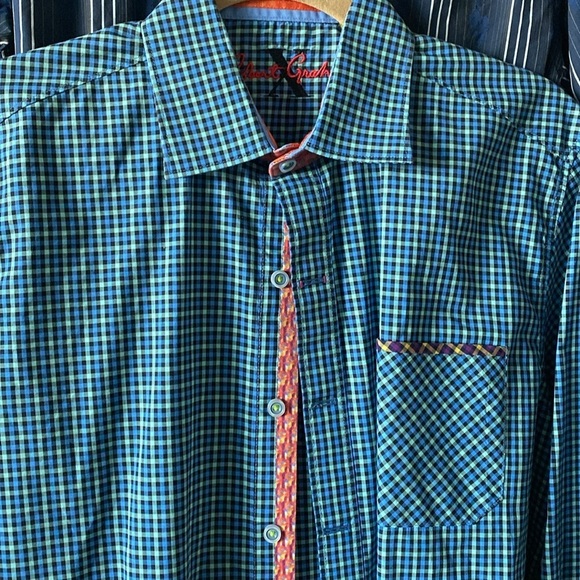 EUC Robert Graham bundle button down shirts Men’s M contrast cuffs Cotton Party - Picture 3 of 10